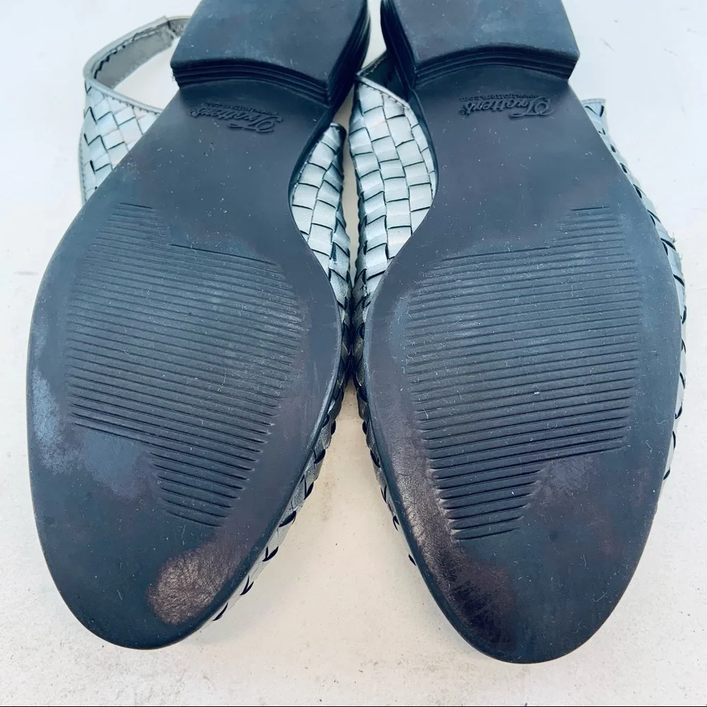 Trotters Pewter Metallic Silver Woven Lucy Slingbacks Flats, size 7.5 WIDE - Picture 10 of 10
